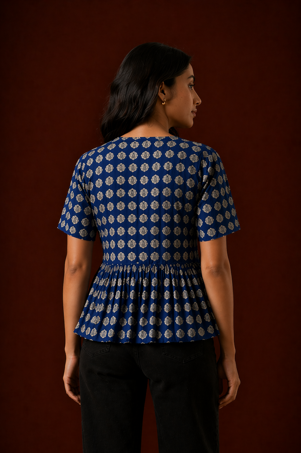 Peplum Front Tie-Up Top