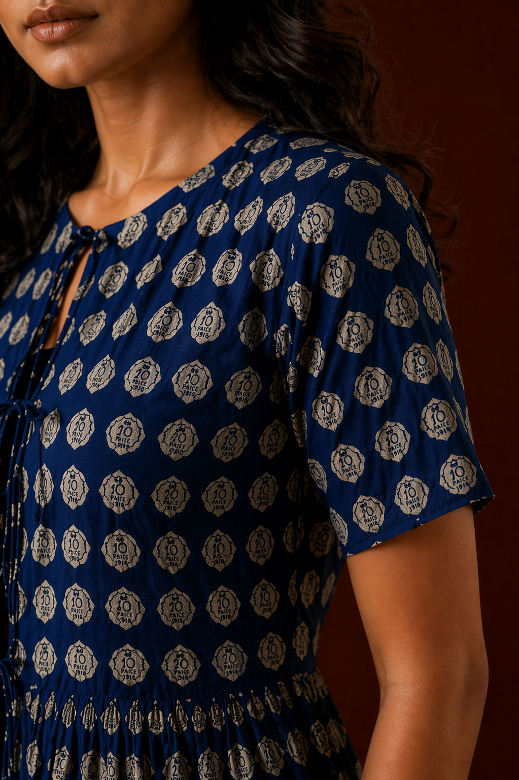 Peplum Front Tie-Up Top