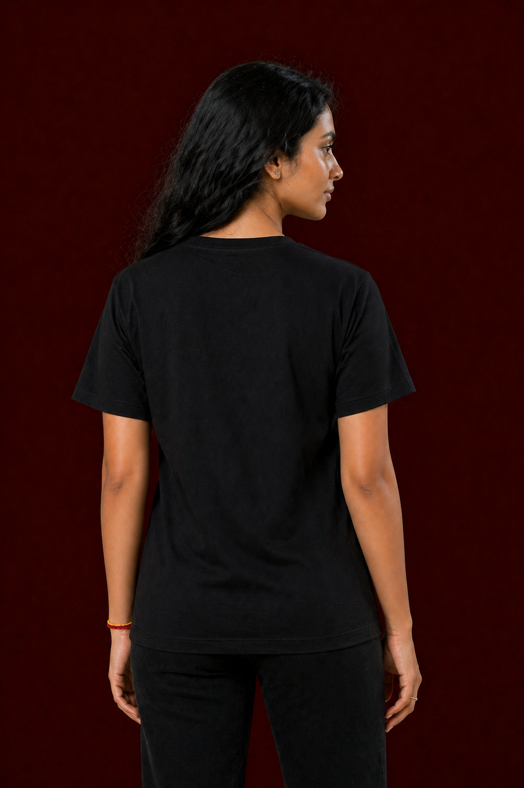 Black Cotton Graphic T-shirt
