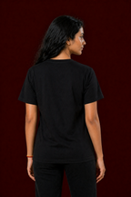 Black Cotton Graphic T-shirt