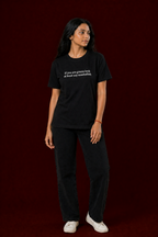 Black Cotton Graphic T-shirt