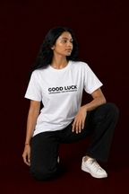 White Cotton Graphic T-shirt
