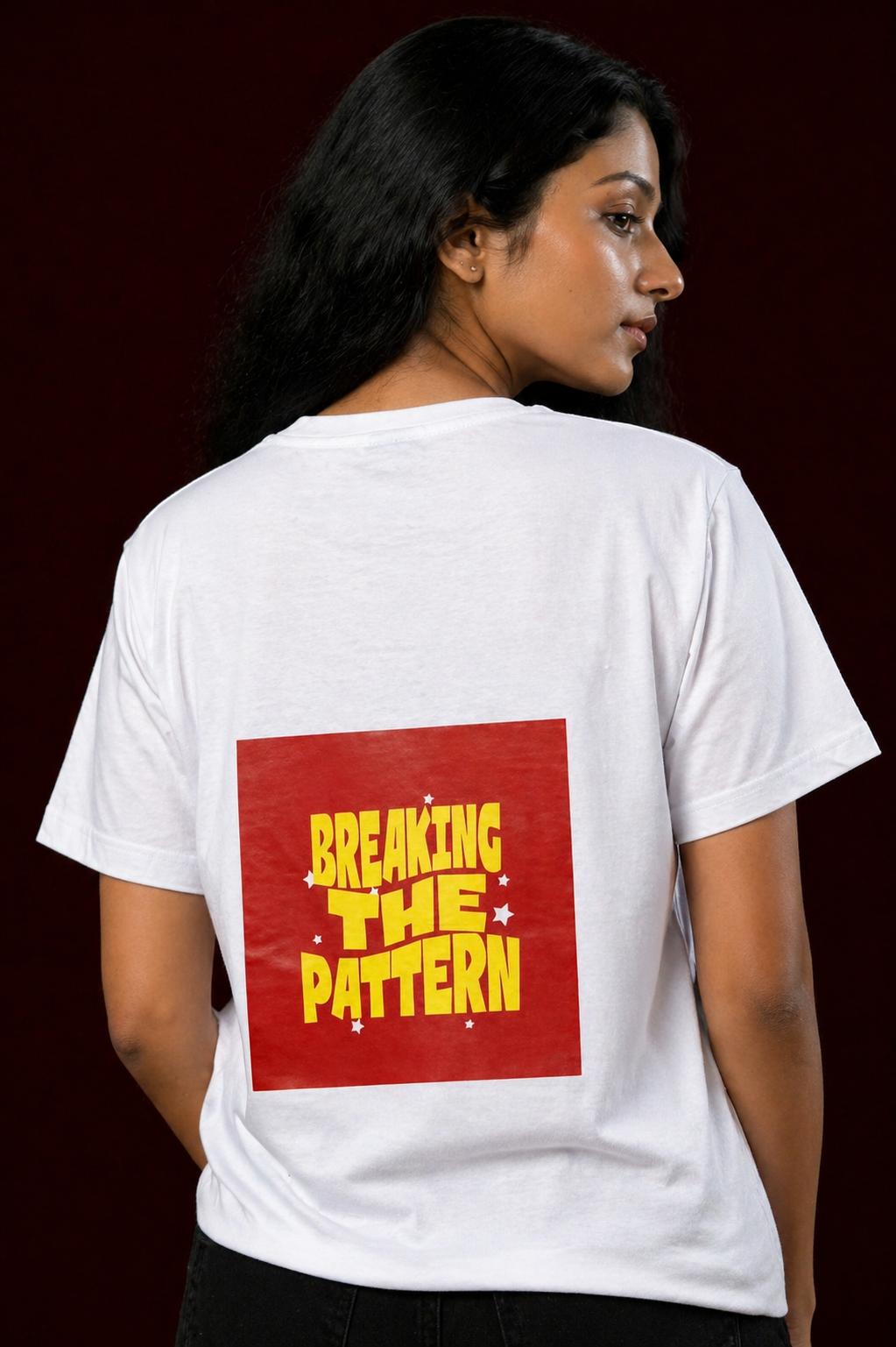 White Cotton Graphic T-shirt